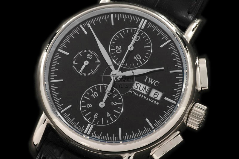 IWC0037B – Portofino Chronograph SS Black – Asia 7750 (28,800)