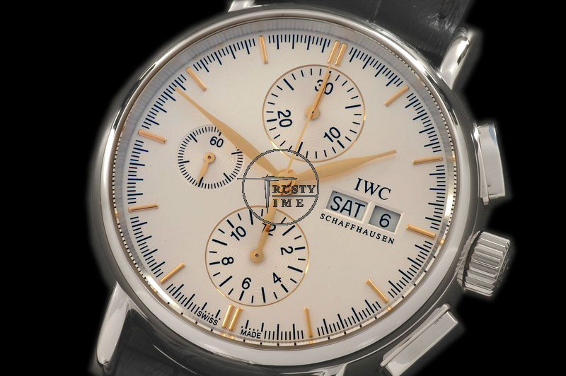 IWC0037C – Portofino Chrono SS White w/Gold – Asia 7750 (28,800)