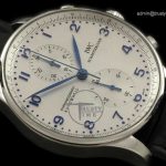 IWC0049A – Portuguese Chrono SS/LE Wht/Blue A-7750 New Improved