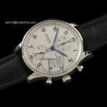 IWC0049A – Portuguese Chrono SS/LE Wht/Blue A-7750 New Improved