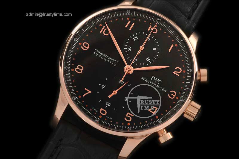 IWC0049F – Portuguese Chrono RG/LE Black A-7750 New Improved