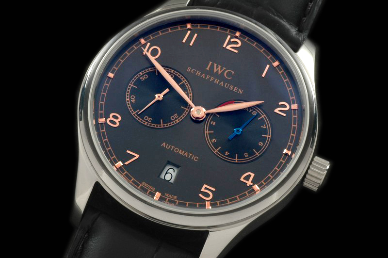 IWC0087B – Portugese 7 Days SS/LE Black/R-Gold Asia 2813