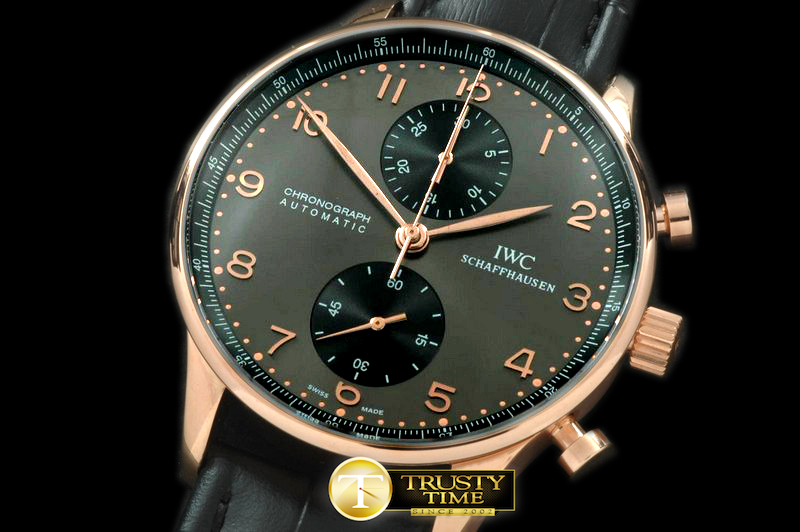 IWC0101 – Portuguese Chrono RG/LE Black A-7750 New Improved