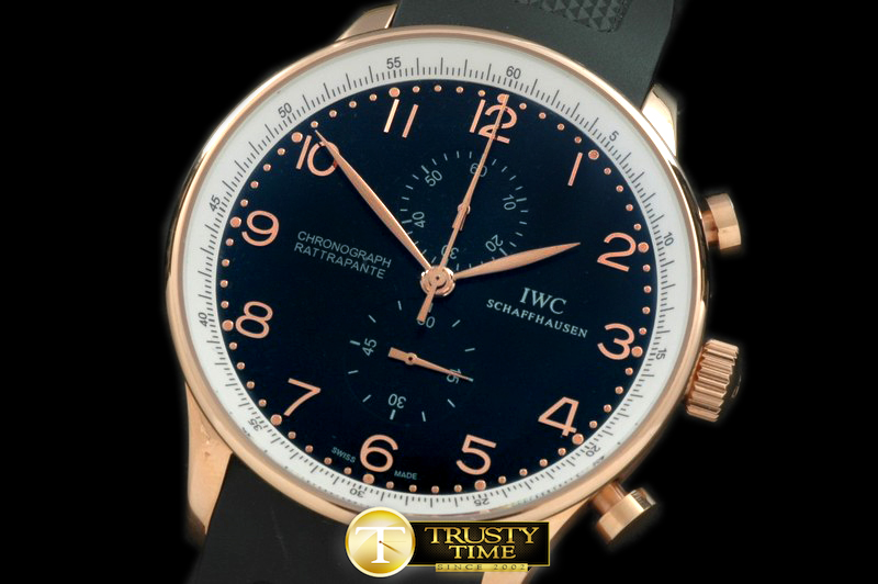 IWC0111B – Portuguese Rattrapante Chrono RG/RU Black Jap OS Qtz