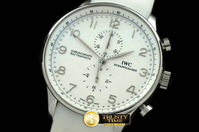 IWC0112A – Portuguese Rattrapante Chrono SS/RU White Jap OS Qtz