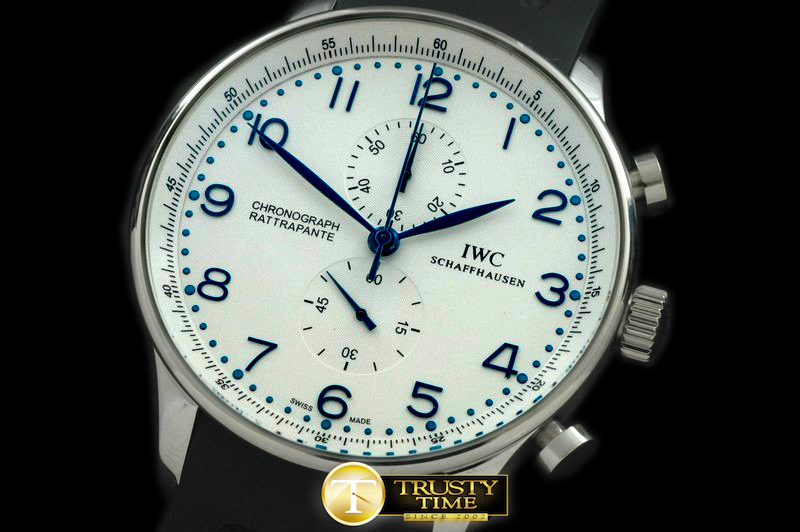 IWC0112B – Portuguese Rattrapante Chrono SS/RU White/Blue Jap OS