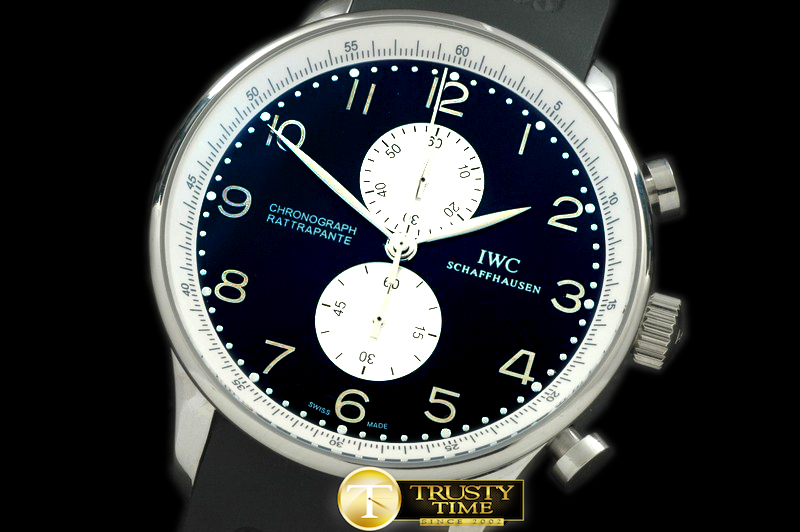 IWC0112C – Portuguese Rattrapante Chrono SS/RU Black/White Jap O