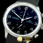 IWC0112E – Portuguese Rattrapante Chrono SS/RU Black Jap OS