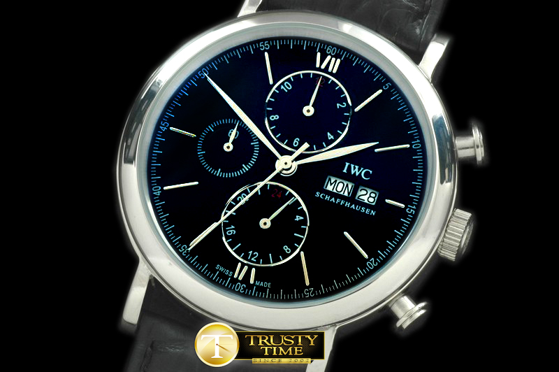 IWC0114B – Portofino Chrono SS/LE Black Asian 21J Faux Chrono