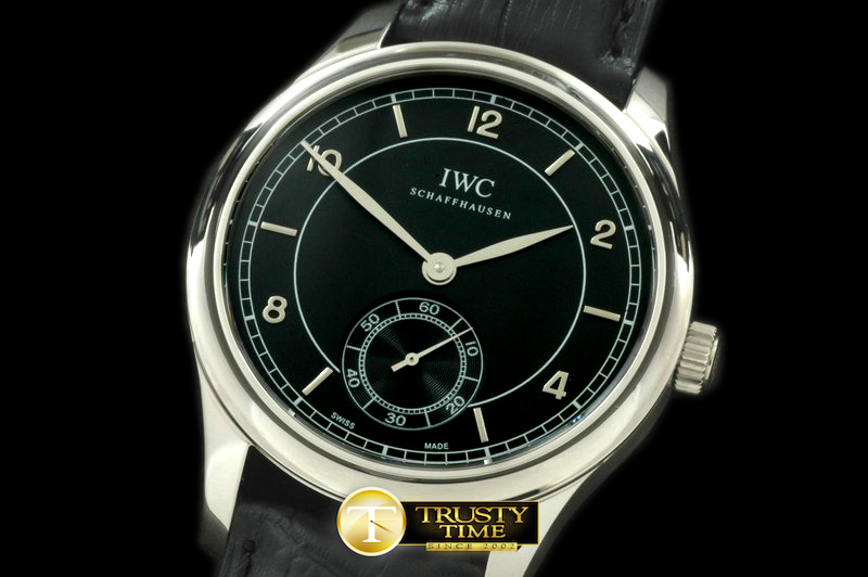 IWC0147E – Portugese Vintage Auto SS/LE Black Asian 2824 28800bp