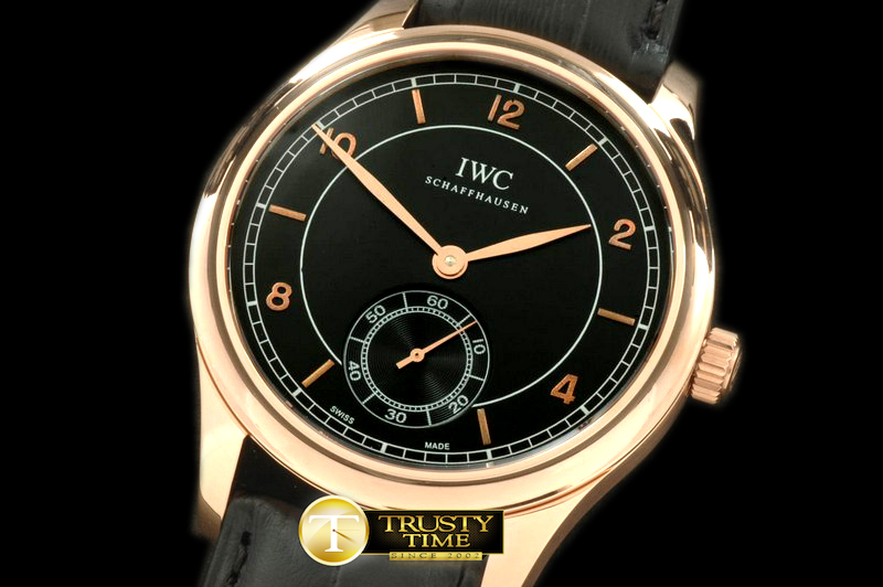 IWC0148B – Portugese Vintage Auto RG/LE Black Asian 2824 28800bp
