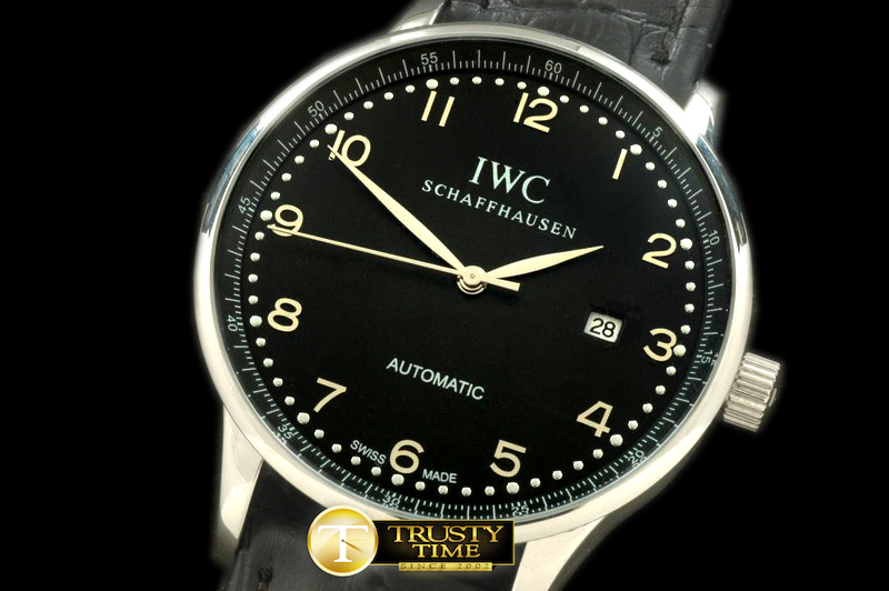 IWC0156A – Portugese Automatic SS/LE Black Num Asian 2813