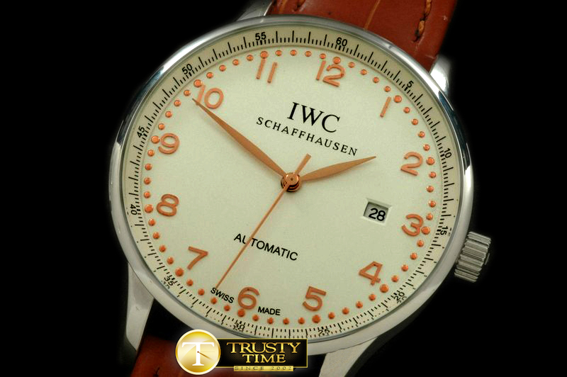 IWC0156C – Portugese Automatic SS/LE White/RG Num Asian 2813