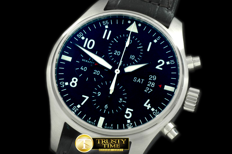 IWC0168 – 377701 Pilot Chrono SS/LE Black A-7750