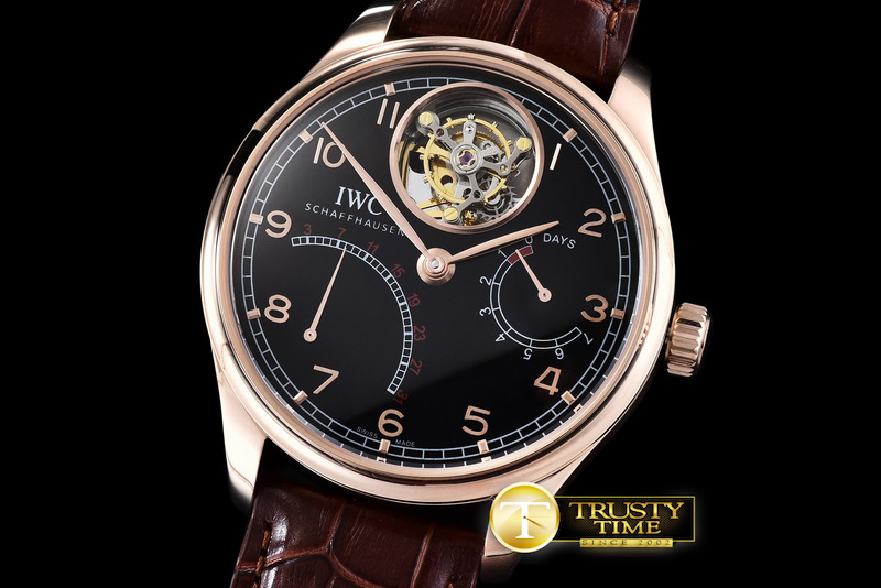 IWC0299 – Portugese Mystere Tourbillon RG/LE Black Tourbillon