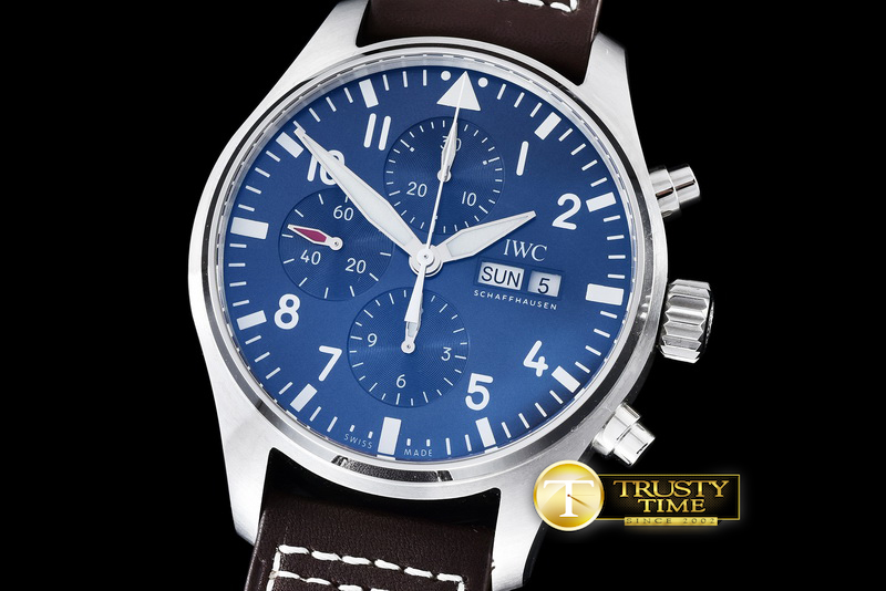 IWC0320 – 3777 Pilot Chrono SS/LE Blue “Le Petit” V2 ZF A7750