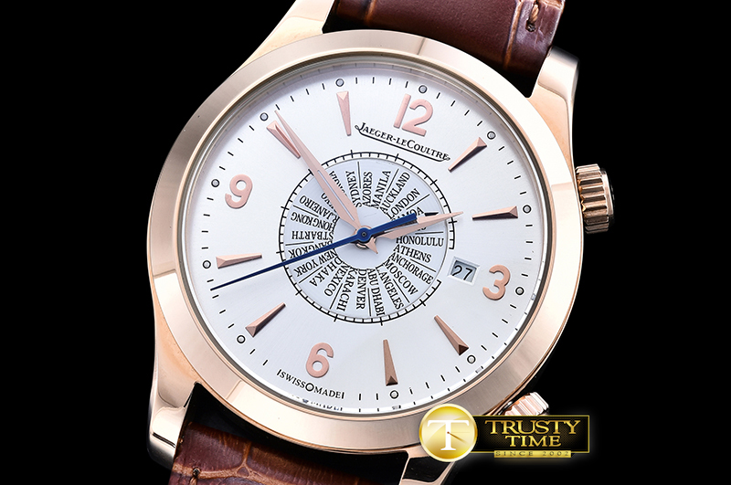 JL0103B – Master Memovax World Time RG/LE Silver Wht Asia 21J