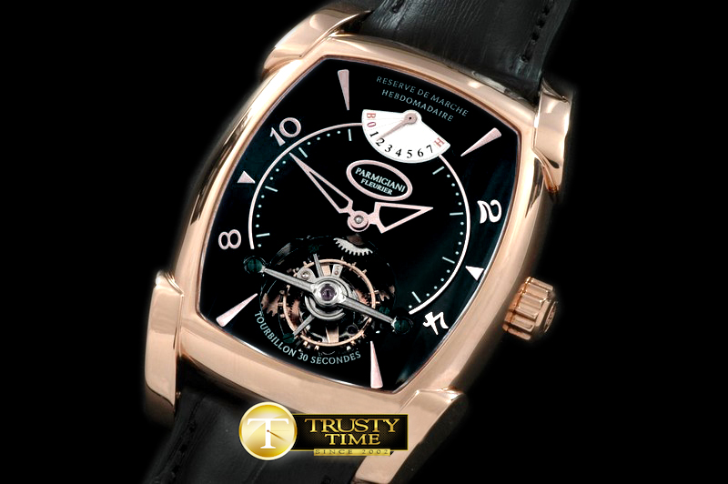PAR006A – Forma XL Hebdomadarie Tourbillon RG/LE Blk Tourbillon