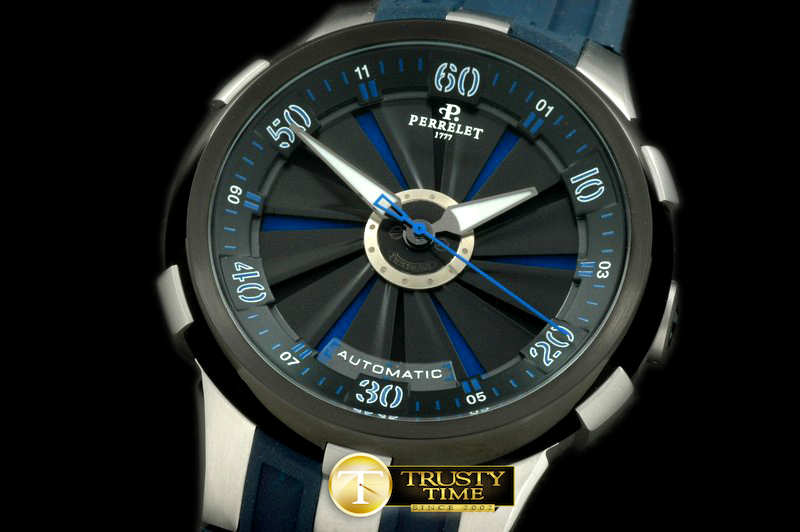 PER004 – Turbine XL SS/PVD/RU Blk/Blue Asian 2813 Decorated