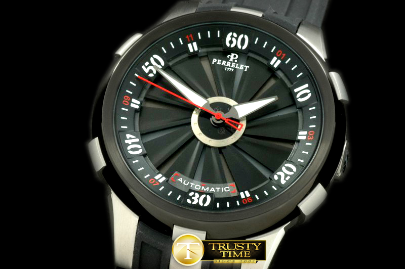 PER006 – Turbine XL SS/PVD/RU Blk/Grey Asian 2813 Decorated