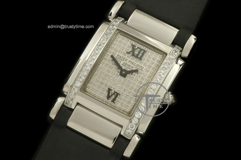 PP0060A – Ladies 24 Hours SS Full Diamonds Dial/Satin Swiss Qtz