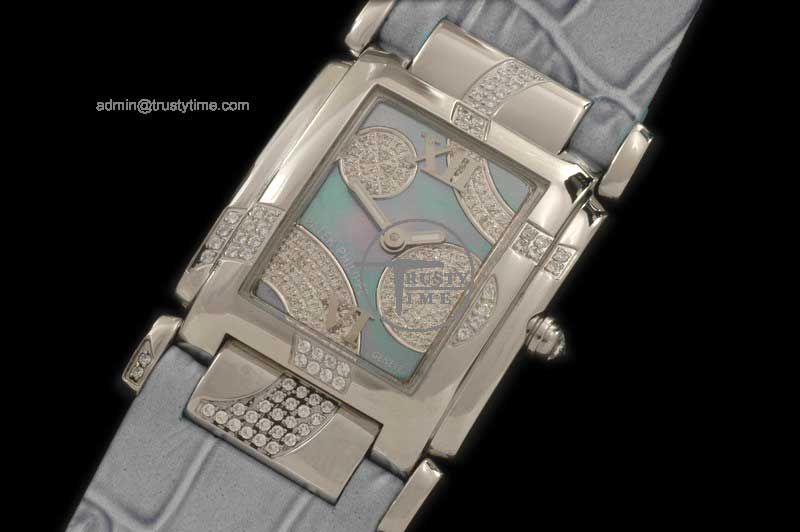 PP0063C – Ladies 4910/49G Twenty-4 SS/LE Light Blue MOP Swiss Q