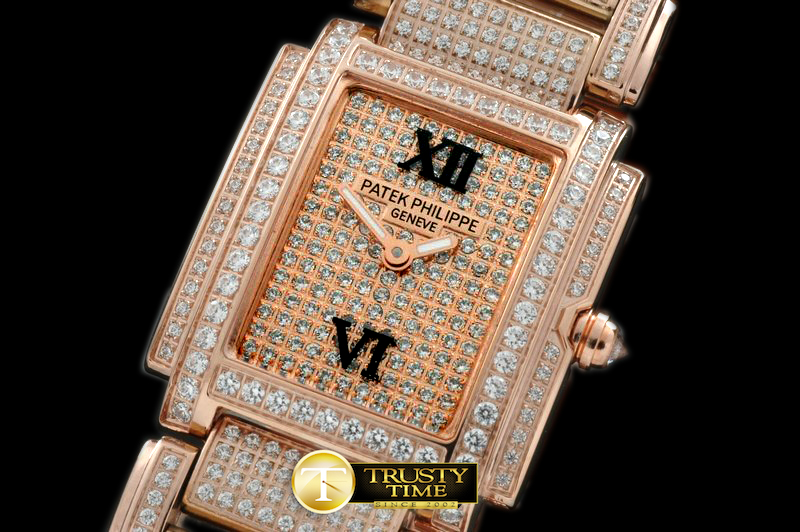 PP0088 – Ladies 24 Hours RG Full Diamonds Dial/Bracelet Swiss Qt