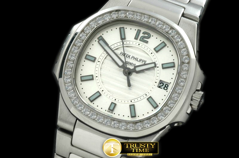 PP0094 – Nautilis Ladies SS/SS/Diam White Swiss Eta Quartz