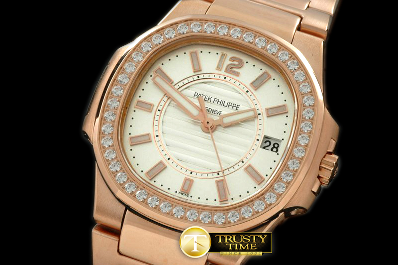 PP0103A – Nautilis Ladies RG/RG White Swiss Eta Qtz 1 : 1