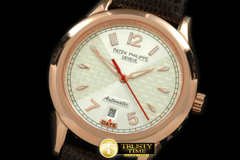 PP0104B – Calatrava Men RG/LE White Swiss Eta 2824-2