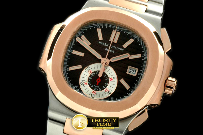 PP0138B – 5980 Nautilis Chrono SS/RG Brown A-7750
