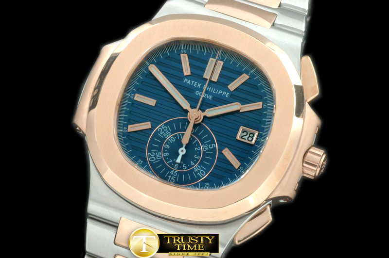 PP0150C – 5980 Nautilis Chrono RG/SS Blue A-7750