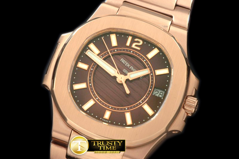 PP0178B – Nautilus 7010 Midsize 32mm Full RG Brown – Swiss Qtz