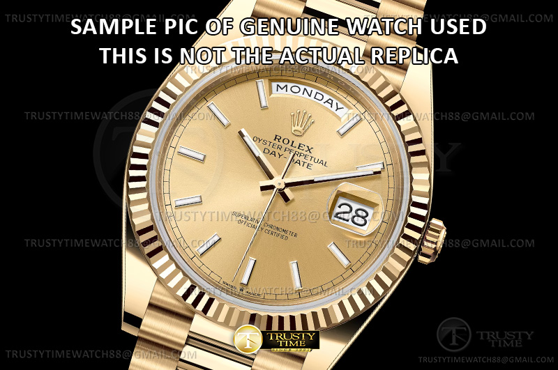 RDD0406B – DayDate 40mm Flt Wt YG/YG Gld/Stk QF V9 JH3255-FS