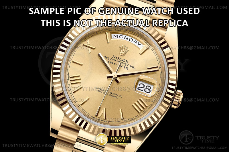 RDD0406F – DayDate 40mm Flt Wt YG/YG Gld/Rm/Stk QF V9 JH3255-FS