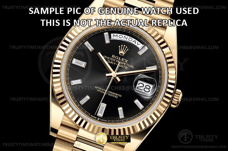 RDD0406I – DayDate 40mm Flt Wt YG/YG Blk/B.Dia QF V9 JH3255-FS