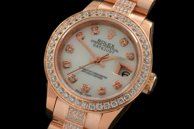 RDJLD0253B – RG Diam Pres/Diam MOP White Diam Dial Swiss Eta 267