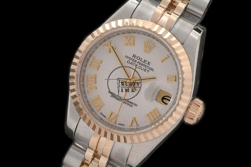 RDJLD0215 – Ladies TT White Sunburst Roman Jubile – Swiss 2671-2