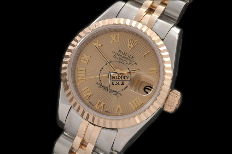 RDJLD0217 – Ladies TT Gold Sunburst Roman Jubile – Swiss 2671-2
