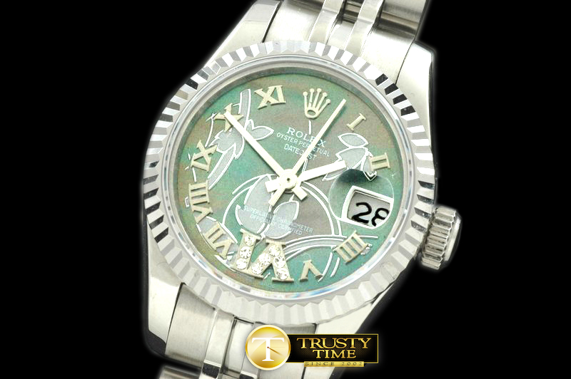 RDJLD0254B – 2011 Flora Jubilee/Fluted SS M-Green Swiss Eta 2671