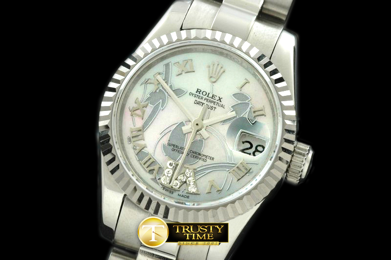RDJLD0257A – 2011 Flora Pres/Fluted SS P-White Swiss Eta 2671-