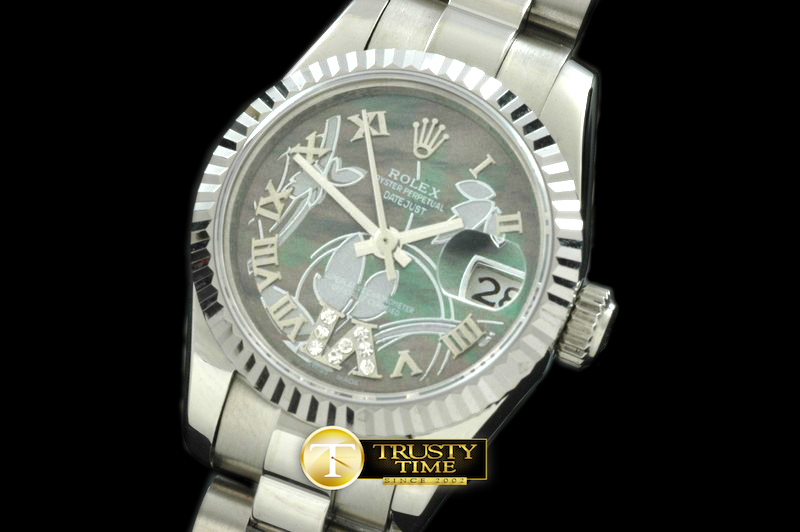 RDJLD0257B – 2011 Flora Pres/Fluted SS M-Green Swiss Eta 2671-