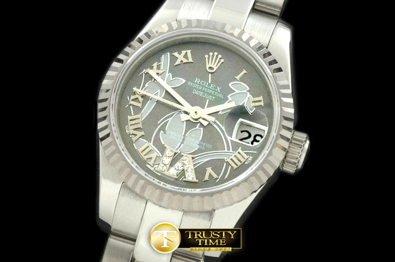 RDJLD0258B – 2011 Flora Oyster/Fluted SS M-Green Swiss Eta 2671-