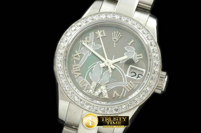 RDJLD0259B – 2011 Flora Oyster/Diam SS M-Green Swiss Eta 2671-