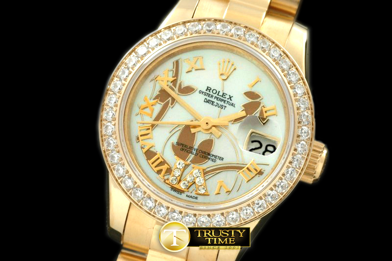 RDJLD0261A – 2011 Flora Pres/Diam YG P-White Swiss Eta 2671-