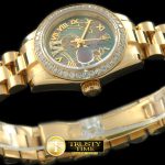 RDJLD0261B – 2011 Flora Pres/Diam YG M-Green Swiss Eta 2671-