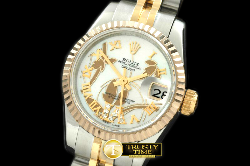 RDJLD0262A – 2011 Flora Jubilee/Fluted SS/YG P-White Swiss Eta