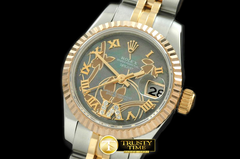 RDJLD0262B – 2011 Flora Jubilee/Fluted SS/YG M-Green Swiss Eta