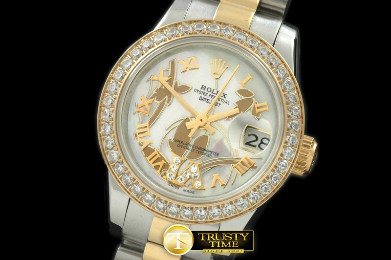 RDJLD0264A – 2011 Flora Pres/Diam SS/YG P-White Swiss Eta