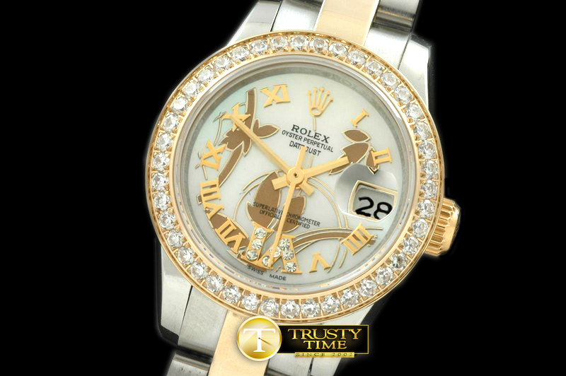 RDJLD0266A – 2011 Flora Oyster/Diam SS/YG P-White Swiss Eta